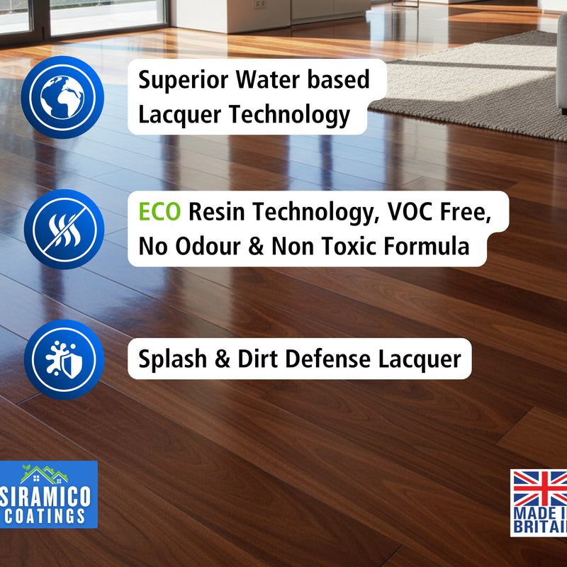 Aqua Lacquer |  1 Litre - Clear Gloss & Satin | Siramico Coatings