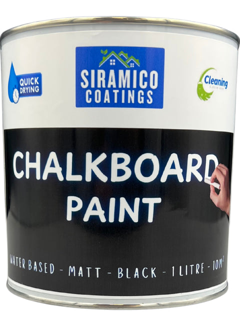 Siramico | Chalk Board Paint | Black Water-based | Non-toxic | Low Odour | Matte