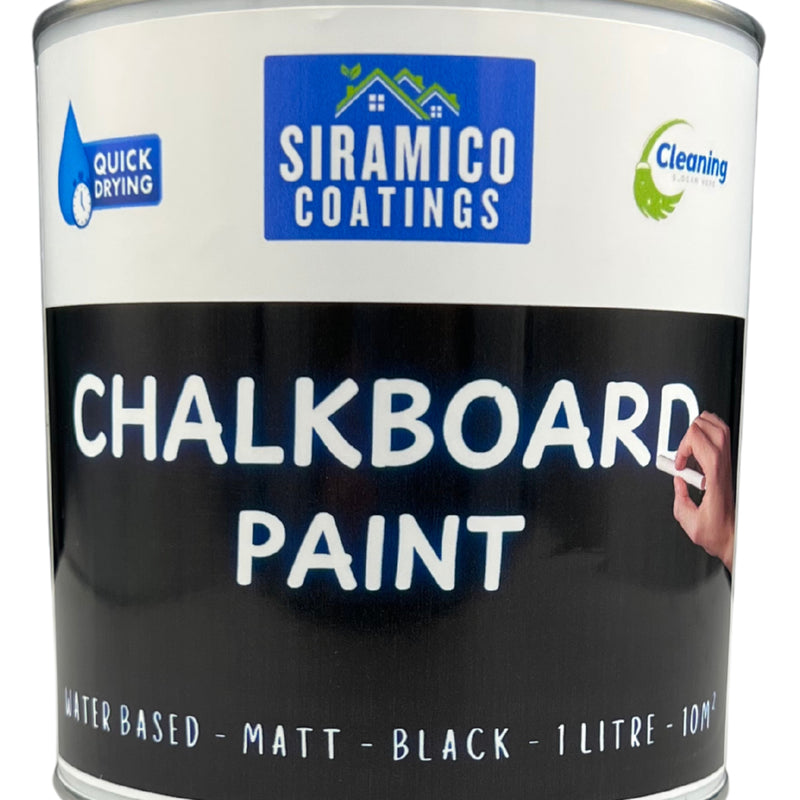 Siramico | Chalk Board Paint | Black Water-based | Non-toxic | Low Odour | Matte