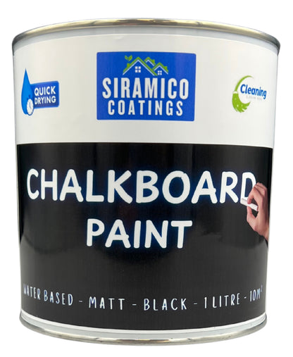 Siramico | Chalk Board Paint | Black Water-based | Non-toxic | Low Odour | Matte