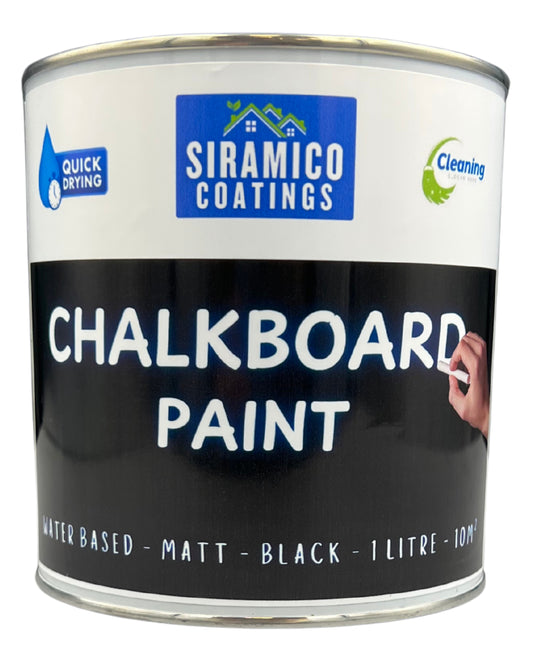 Siramico | Chalk Board Paint | Black Water-based | Non-toxic | Low Odour | Matte