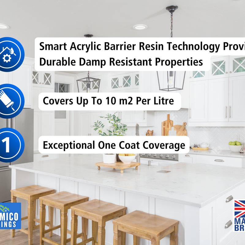 Damp Seal One Coat | 1, 2.5 & 5 Litres - Matt White | Siramico Coatings