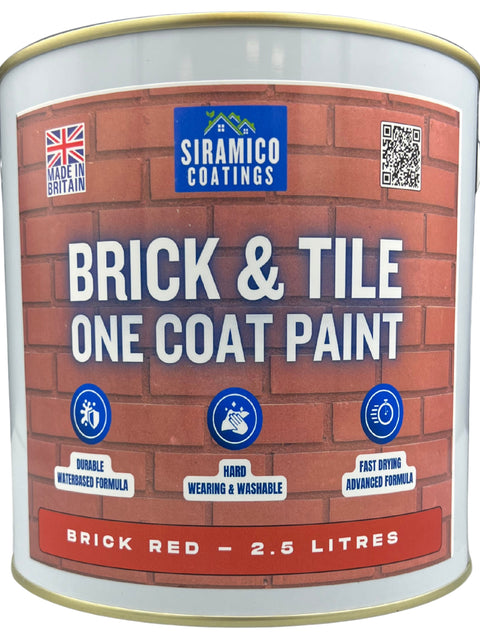 Brick & Tile Paint - Brick Red - 1, 2.5 & 5 Litre