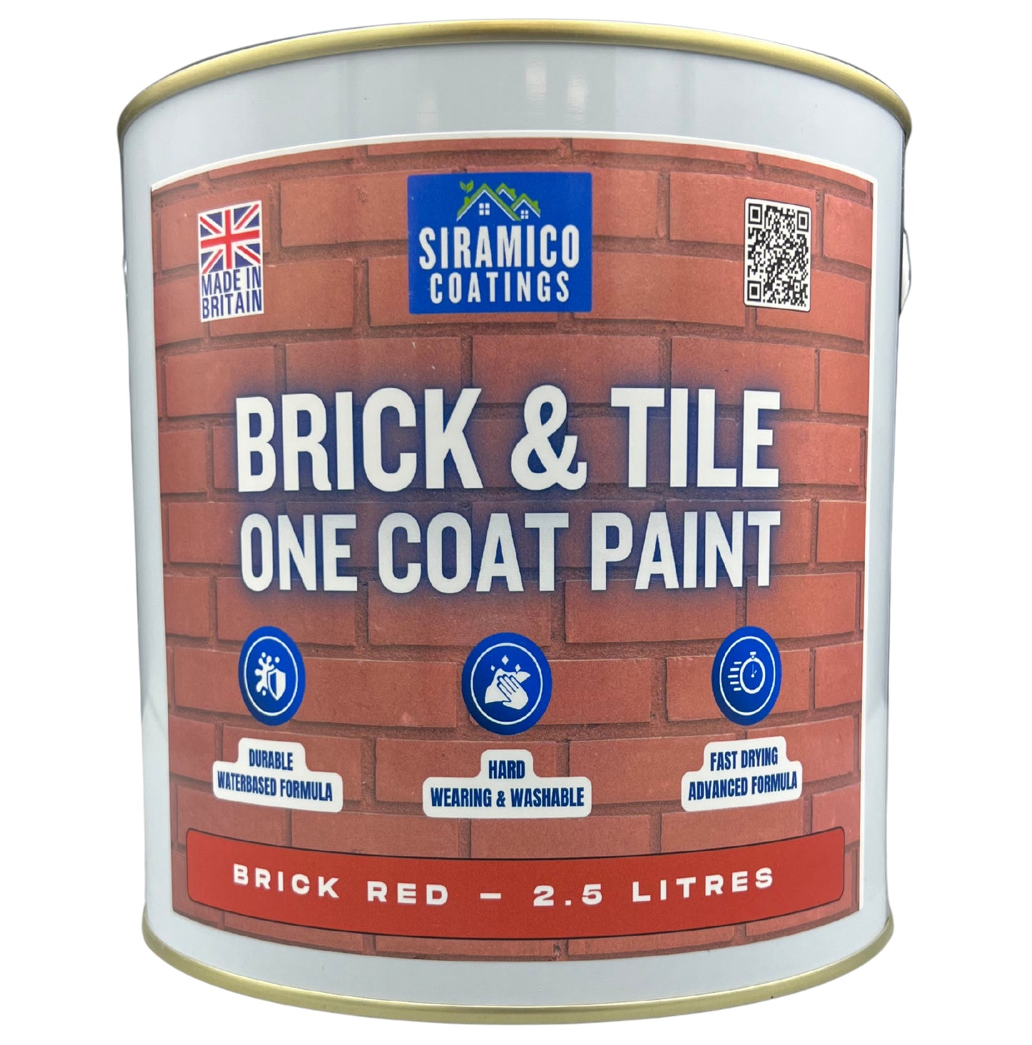 Brick & Tile Paint - Brick Red - 1, 2.5 & 5 Litre