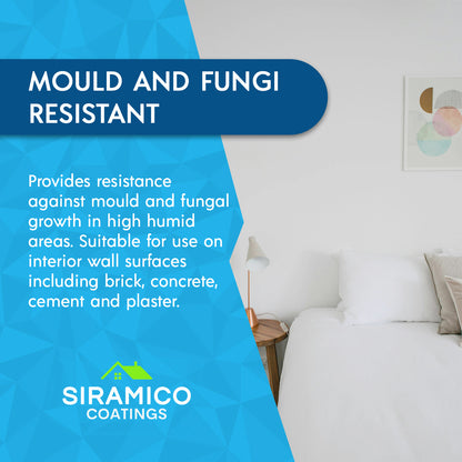 Anti Mould Paint | 1 Litre - Matt White | Siramico Coatings