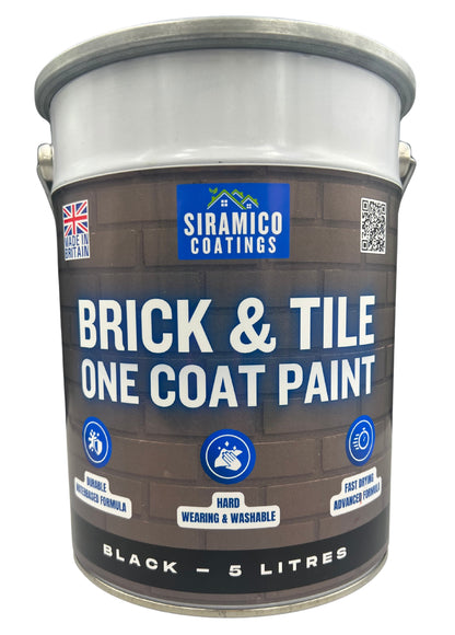 Brick & Tile Paint | Black | 1 Litre, 2.5 Litres or 5 Litres | Siramico Coatings