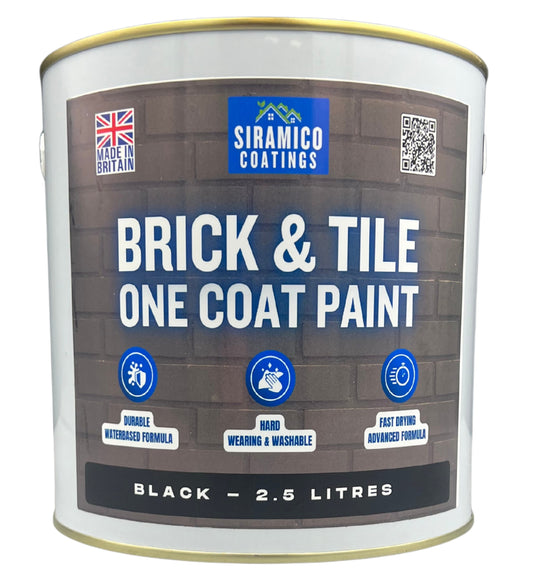 Brick & Tile Paint | Black | 1 Litre, 2.5 Litres or 5 Litres | Siramico Coatings
