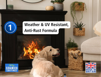 BBQ & Stove High Temperature up to 1000°C Paint | 500ml or 1 Litre  Black, White or Red - Matt | Siramico Coatings