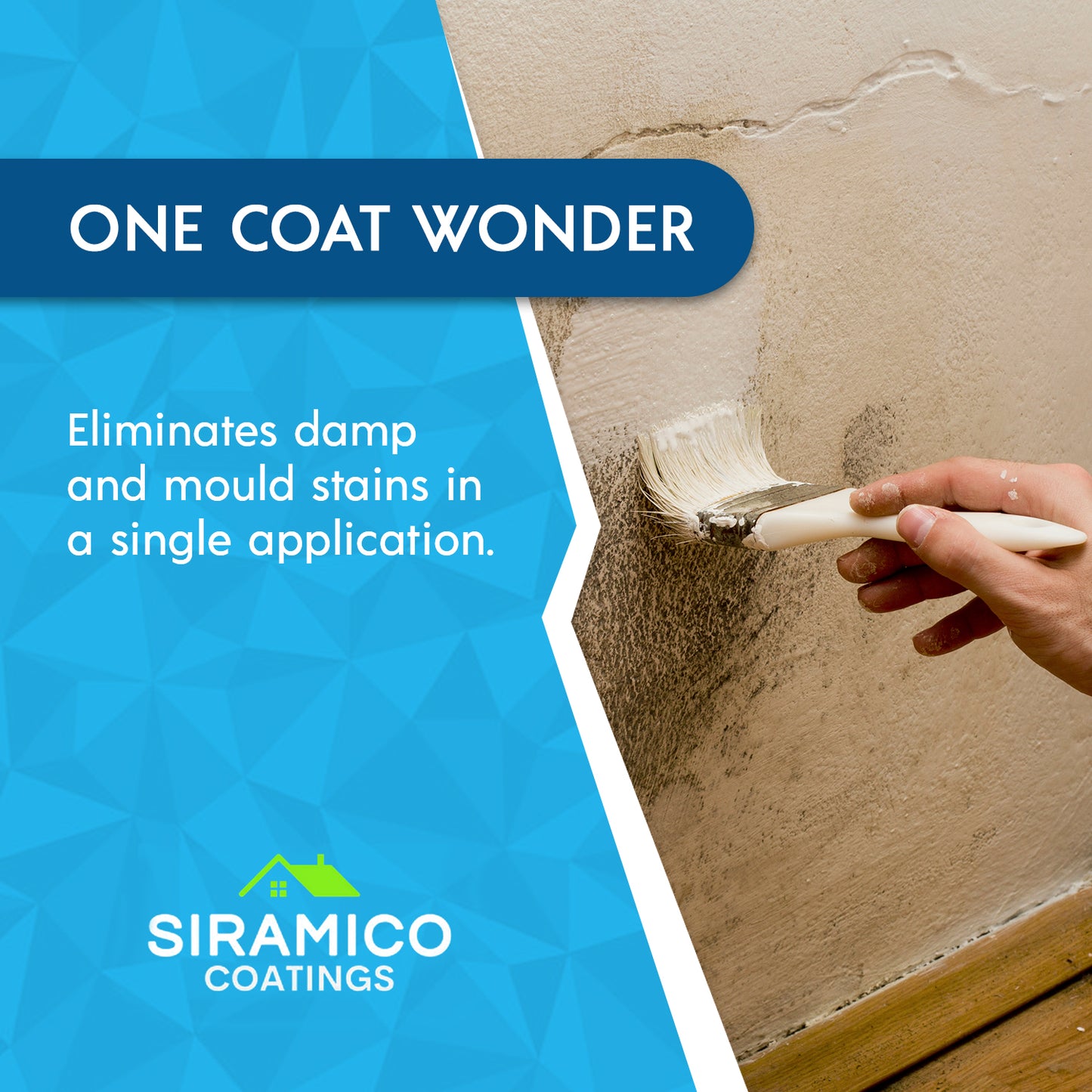 Damp Seal One Coat | 1, 2.5 & 5 Litres - Matt White | Siramico Coatings