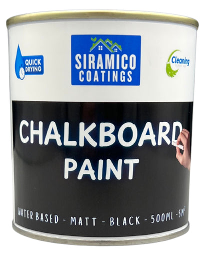 Siramico | Chalk Board Paint | Black Water-based | Non-toxic | Low Odour | Matte