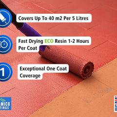 Floor Paint | 1 Litre | Satin | Water-Based Quick-Dry Formula - Non-Toxic, No-VOC, Durable Coating for Concrete, Brick, Stone & Wood Floors
