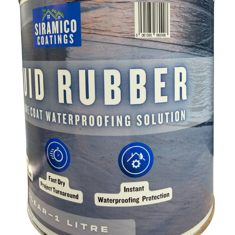 Siramico Coatings Liquid Rubber Roof Coating | 500ml & 1 Litre | Instant Leak Seal Technology I Quick Drying, One Coat Waterproofing Sealant | Black, Grey & Clear