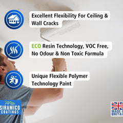 Siramico | FlexiiPaint | Crack Resistant Ceiling & Wall Paint | Flexible Formula
