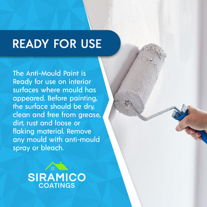 Anti Mould Paint | 1 Litre - Matt White | Siramico Coatings