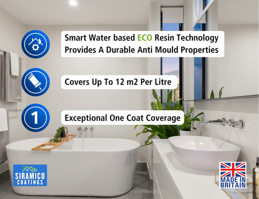 Anti Mould Paint | 1 & 5 Litres - Matt White | Siramico Coatings