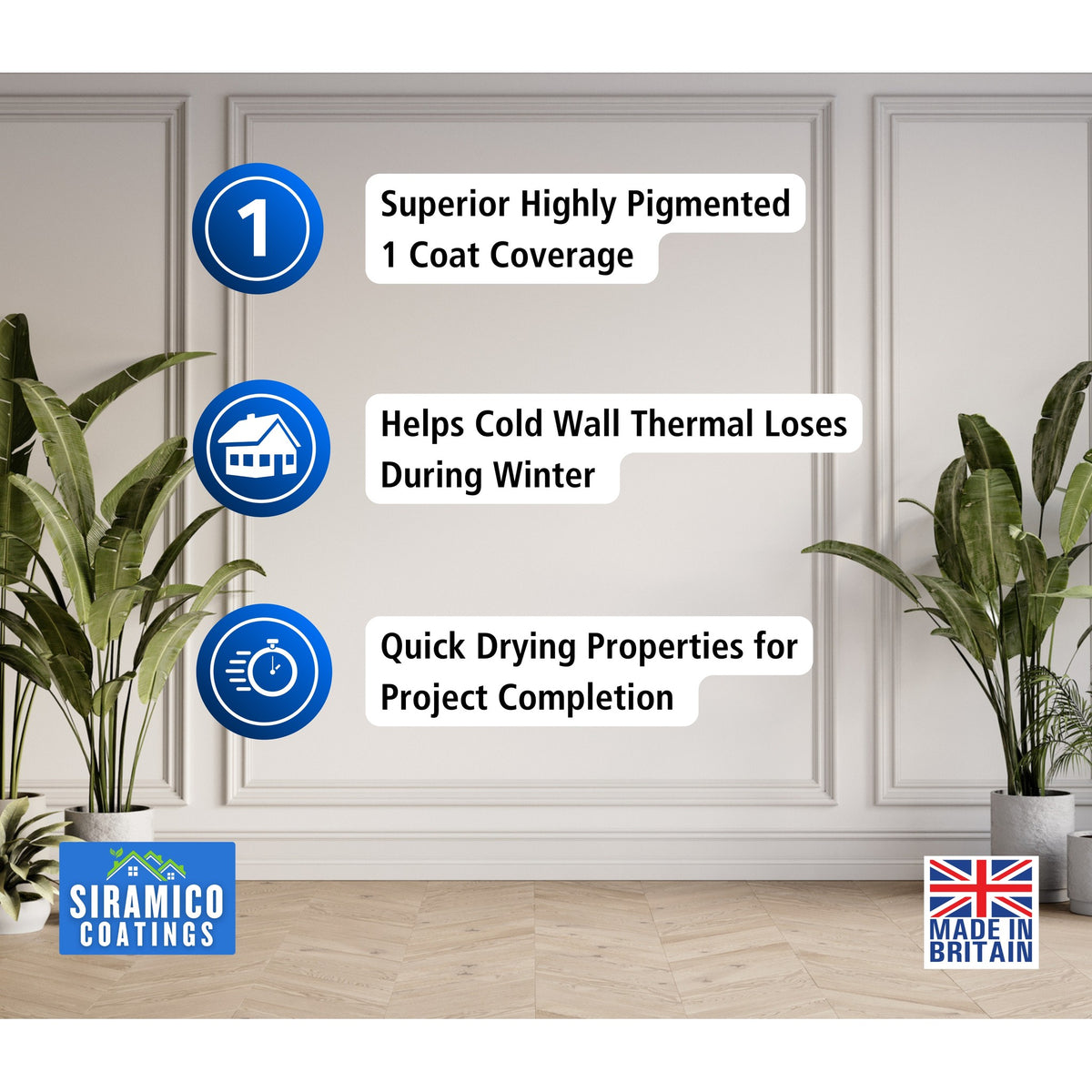 Insulation Finish Thermal Insulation Coating | 5 Litres - White Matt | Siramico Coatings