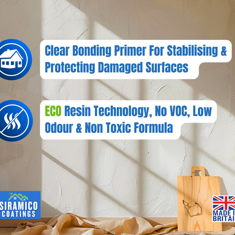 Clear Binding Primer I Water-Based Acrylic Sealer & Surface Stabiliser for Peeling Paint, Flaking Plaster, Chalky Walls I Deep Penetration, Breathable & Durable Bond