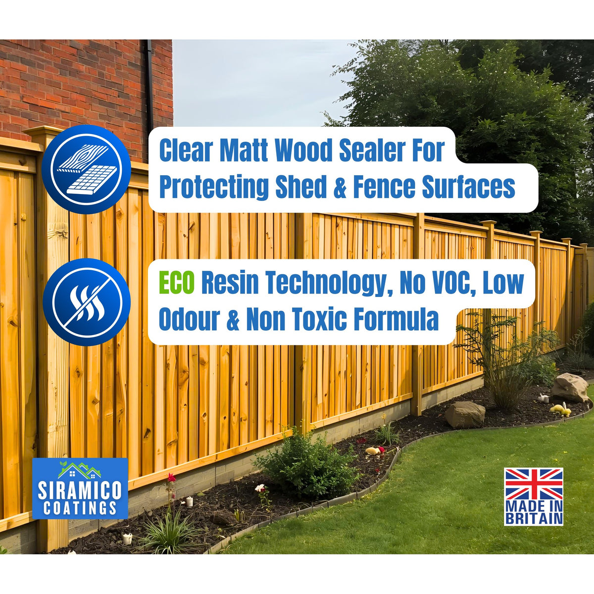 Timber Protector Paint Siramico Coatings Shed & Fence Eco Wood Sealer β ECO Resin Technology