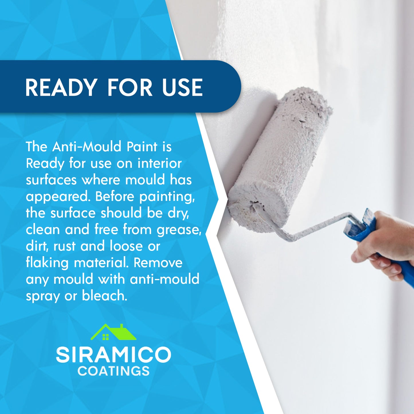 Anti Mould Paint | 5 Litre - Matt White | Siramico Coatings