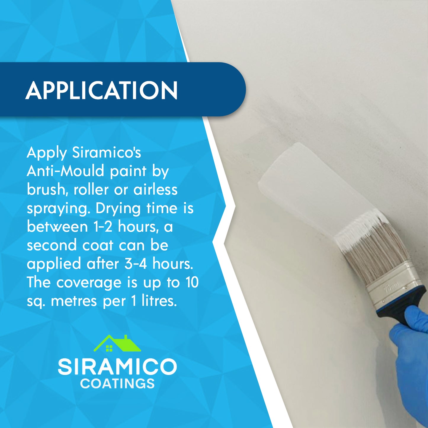 Anti Mould Paint | 1 Litre - Matt White | Siramico Coatings