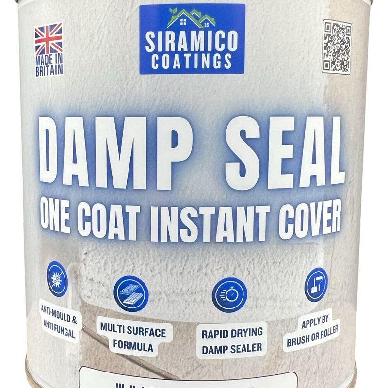 Damp Seal One Coat | 1, 2.5 & 5 Litres - Matt White | Siramico Coatings