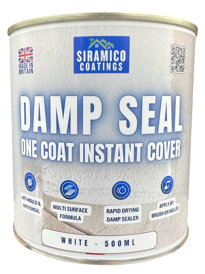 Damp Seal One Coat | 1, 2.5 & 5 Litres - Matt White | Siramico Coatings