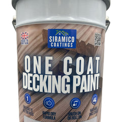 One Coat Anti-Slip Premium Decking Paint & Sealer | 30m² - 5 Litres | Mould & UV Resistant Formula | Cool White - Light Grey - Mid Grey - Dark Grey - Sage Green - Black - Brick Red