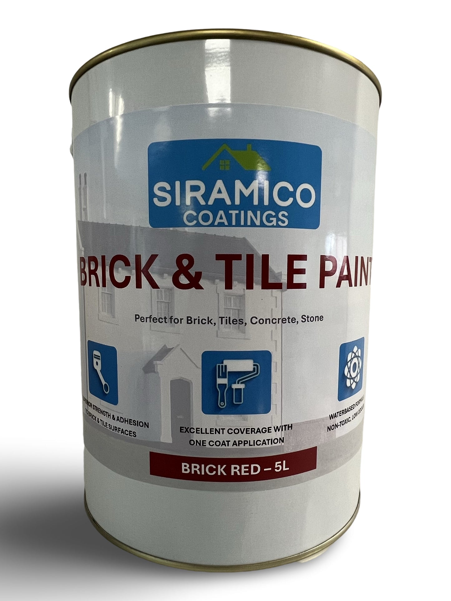 Brick & Tile Paint - Brick Red - 1, 2.5 & 5 Litre