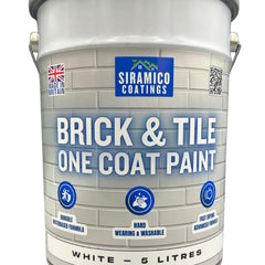 Brick & Tile Paint - Matt White - 1 Litre, 2.5 Litres or 5 Litres