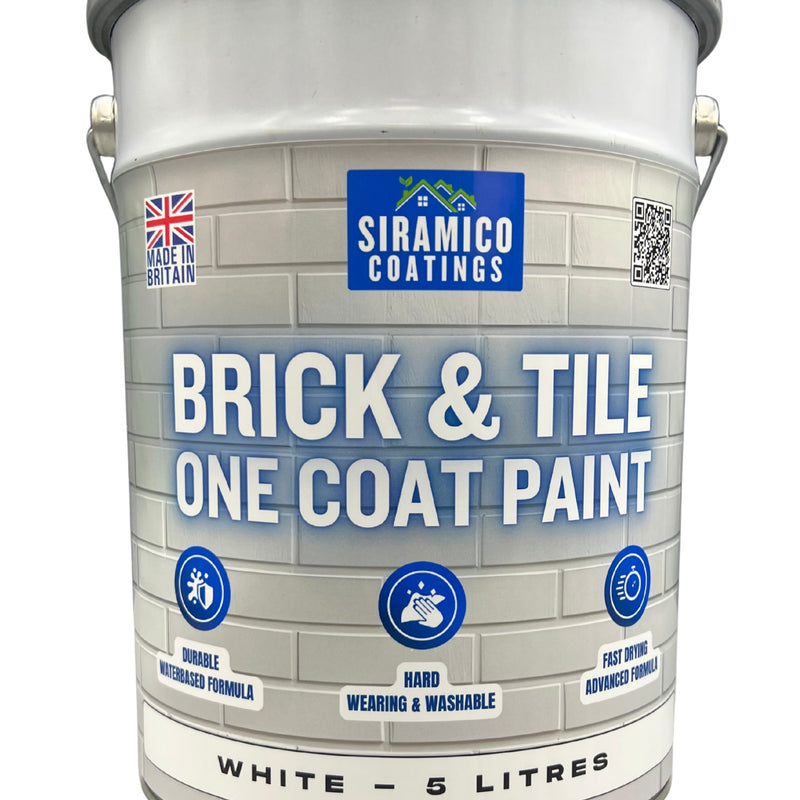 Brick & Tile Paint - Matt White - 1 Litre, 2.5 Litres or 5 Litres