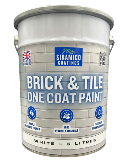 Brick & Tile Paint - Matt White - 1 Litre, 2.5 Litres or 5 Litres