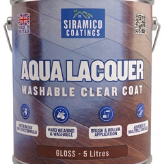 Aqua Lacquer | 5 Litres - Clear Gloss or Satin | Siramico Coatings