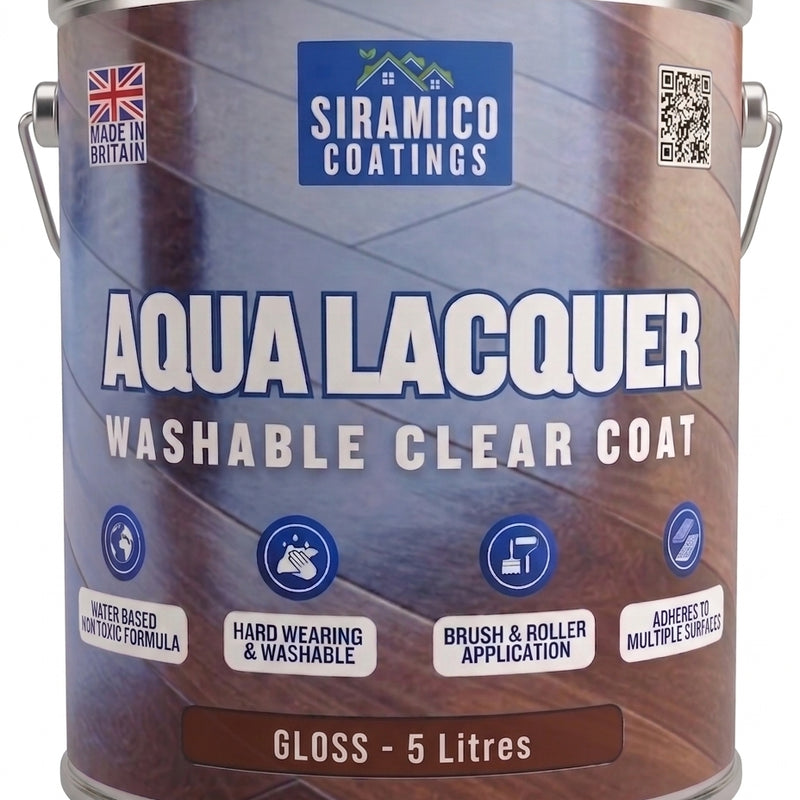 Aqua Lacquer | 5 Litres - Clear Gloss or Satin | Siramico Coatings