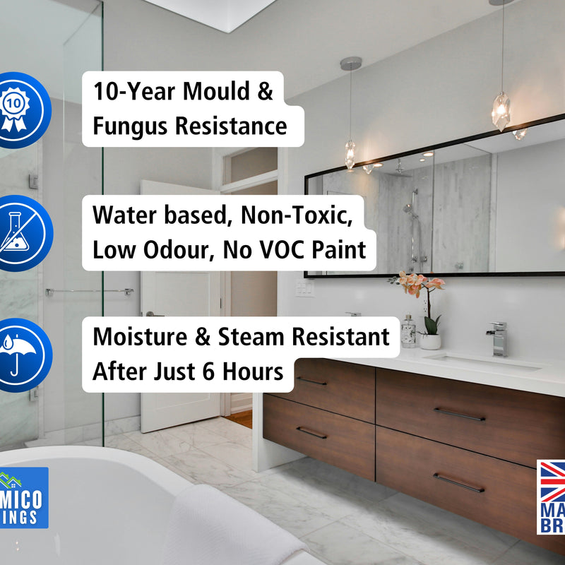 Anti Mould Paint | 1 & 5 Litres - Matt White | Siramico Coatings