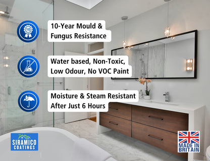 Anti Mould Paint | 1 & 5 Litres - Matt White | Siramico Coatings