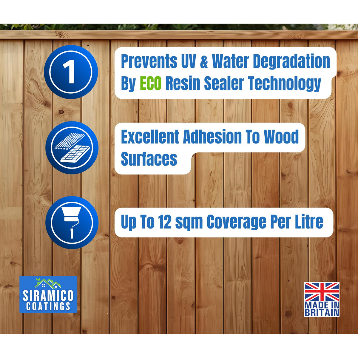 Timber Protector Paint Siramico Coatings Shed & Fence Eco Wood Sealer β ECO Resin Technology