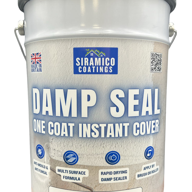 Damp Seal One Coat | 1, 2.5 & 5 Litres - Matt White | Siramico Coatings