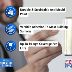 Anti-Mould Emulsion Ultra™ White Paint | 500ml 1 Litre 2.5 Litre or 5 Litre | Siramico Coatings