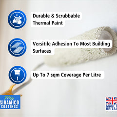 Thermal Insulation Coating for Walls, Cladding and Containers - White Matt Finish