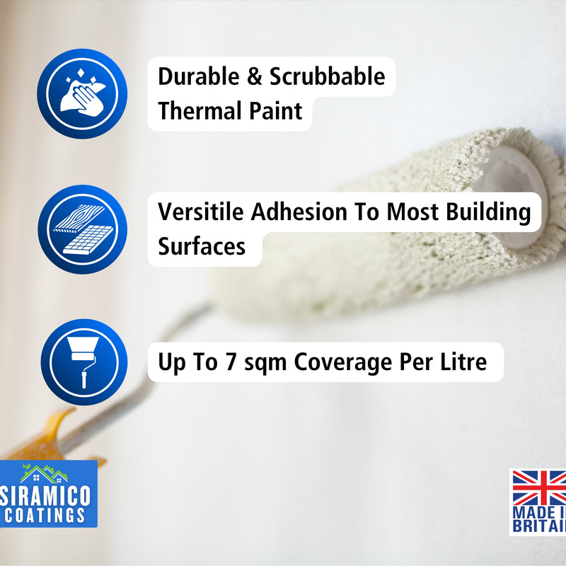 Thermal Insulation Coating for Walls, Cladding and Containers - White Matt Finish