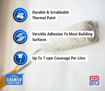 Thermal Insulation Coating for Walls, Cladding and Containers - White Matt Finish