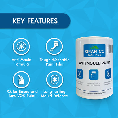 Anti Mould Paint | 1 Litre - Matt White | Siramico Coatings