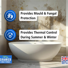 Thermal Insulation Coating for Walls, Cladding and Containers - White Matt Finish