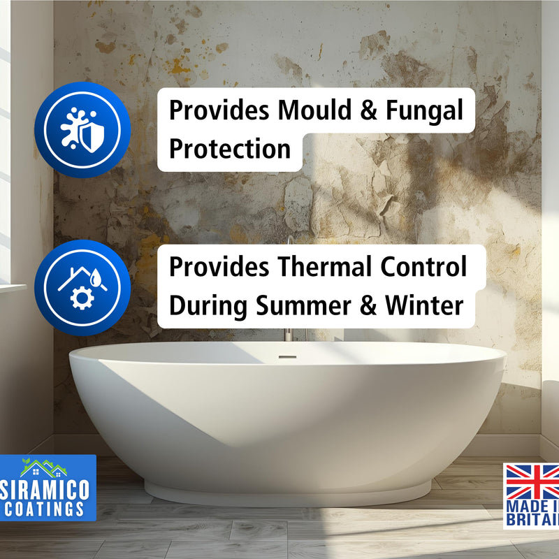 Thermal Insulation Coating for Walls, Cladding and Containers - White Matt Finish