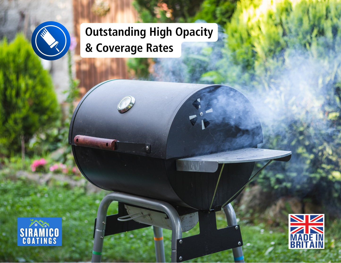 BBQ & Stove High Temperature up to 1000°C Paint | 500ml or 1 Litre  Black, White or Red - Matt | Siramico Coatings