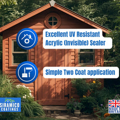 Siramico Coatings Shed & Fence Clear – ECO Resin Technology | Wood Sealer & Protector for Outdoor Wood, Fences, Decking & Garden Structures