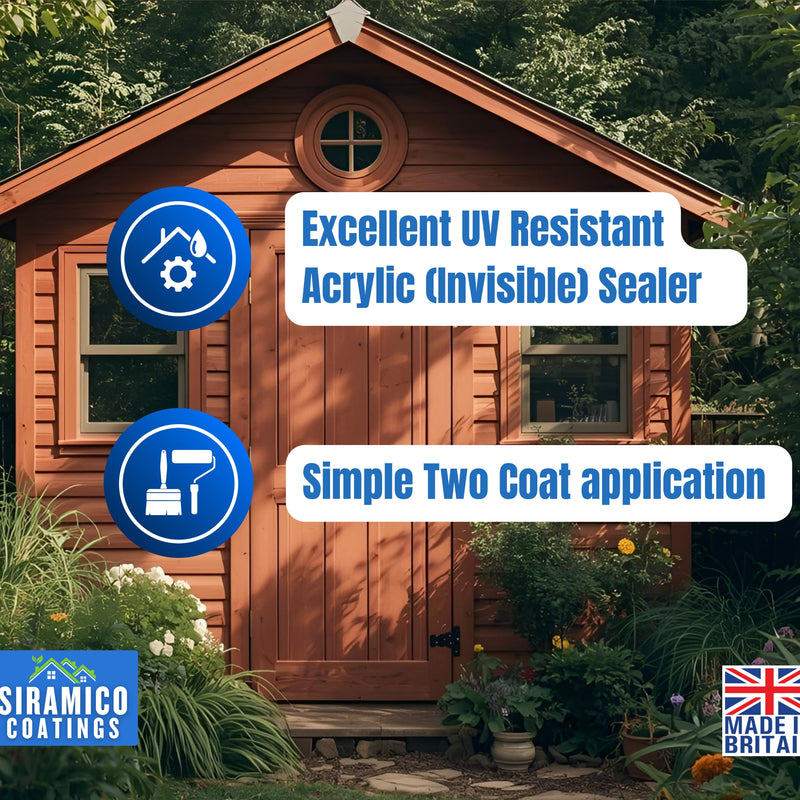 Siramico Coatings Shed & Fence Clear – ECO Resin Technology | Wood Sealer & Protector for Outdoor Wood, Fences, Decking & Garden Structures