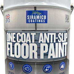 One Coat Anti-Slip Floor Paint | 1 - 5 Litres I Waterbased, Quick Drying Formula | Black - Dark Grey - Mid Grey - Light Grey - White