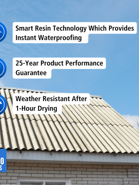 Siramico - Asbestos Guard™ | Sealant Paint & Coating - Full Protection for Cladding, Gutters and Roofs | 1 Litre or 5 Litres - Clear, Grey or Black