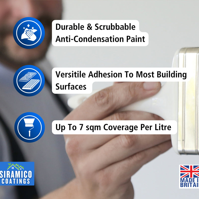Anti Condensation Thermal Paint | 1 & 5 Litres - Matt White | British Made | Siramico Coatings